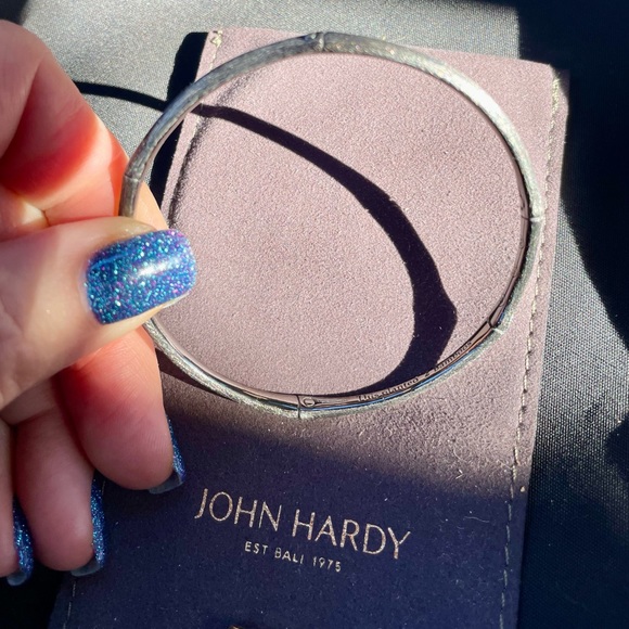 John Hardy Bamboo Black Rhodium Estate Sterling Silver Bangle Bracelet in Bag OS - Picture 10 of 16